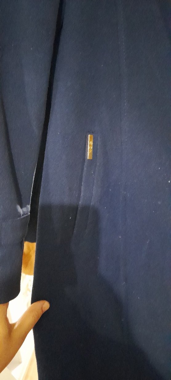 Lacivert Fermuarlı Uzun kaban - Görsel 3