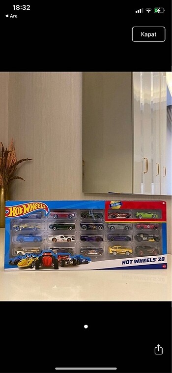 Hot wheels 20 li araba