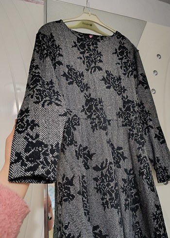 Gri Uzun Kollu Kadın Elbise - Görsel 4