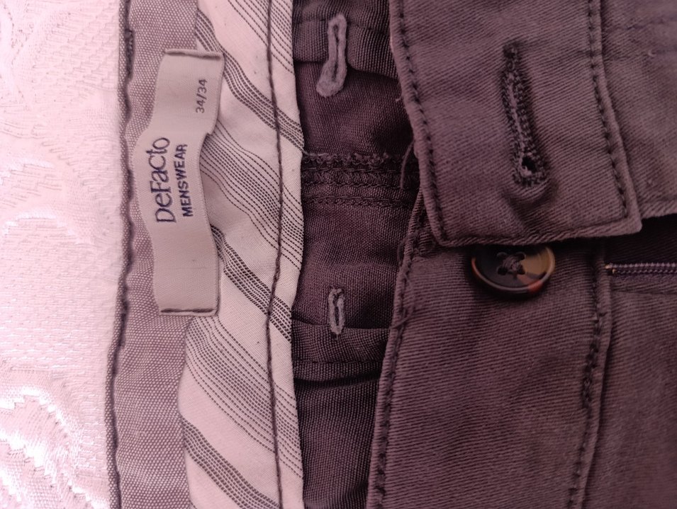 Gri Keten Kemerli Salaş erkek Pantolon - Görsel 3