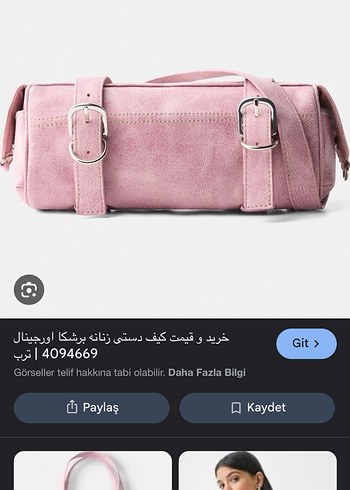 Bershka Bershka Pembe Süet Tokalı Kadın El Çantası