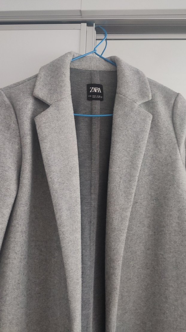 Gri Uzun  Kaban, Kaşe Kaban, Zara - Görsel 4