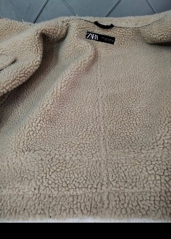 Kürk Detaylı Kahverengi Deri Kadın Zara Biker Ceket - Görsel 4