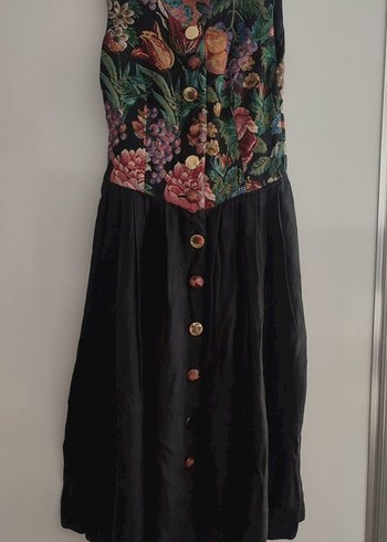 Çiçek Desenli Vitage Bohem Kadın Elbise - Görsel 2