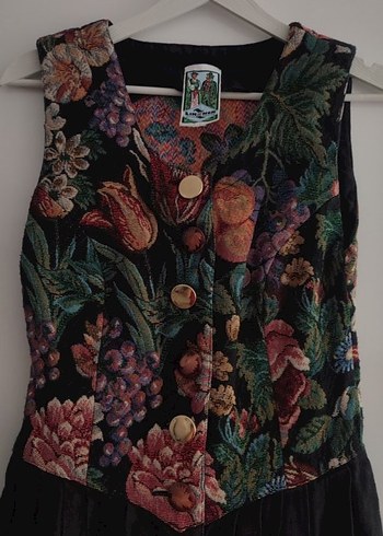 Çiçek Desenli Vitage Bohem Kadın Elbise - Görsel 5