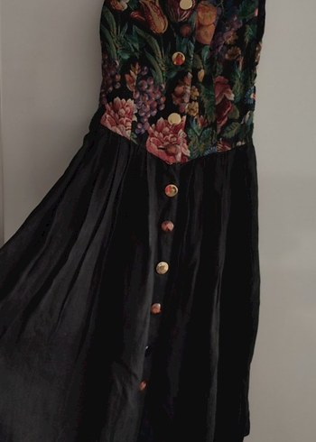 Çiçek Desenli Vitage Bohem Kadın Elbise - Görsel 4