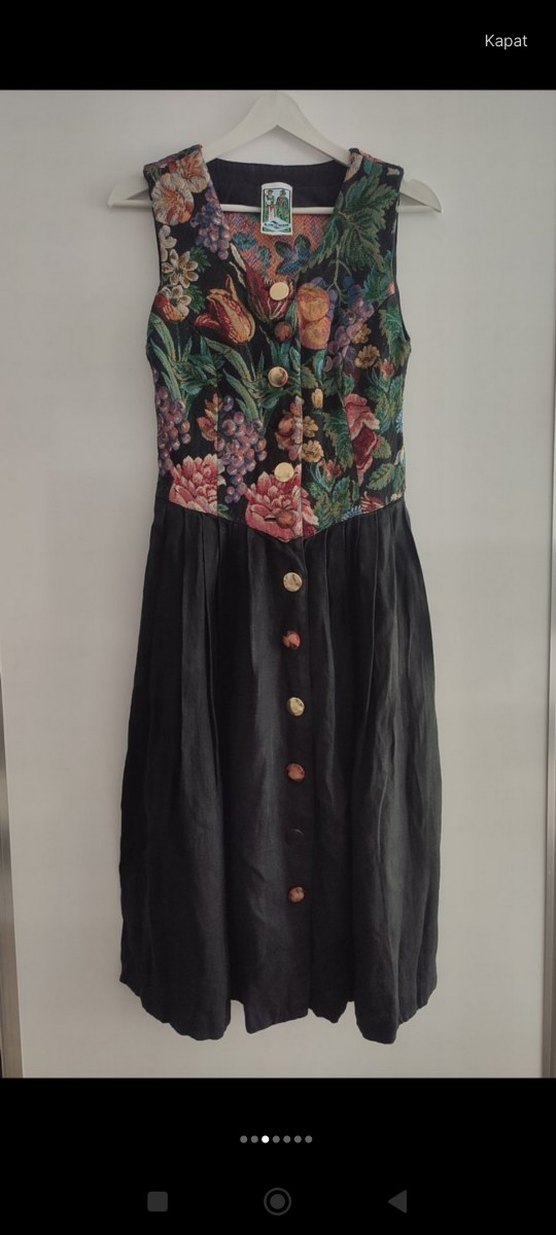 Çiçek Desenli Vitage Bohem Kadın Elbise - Görsel 3