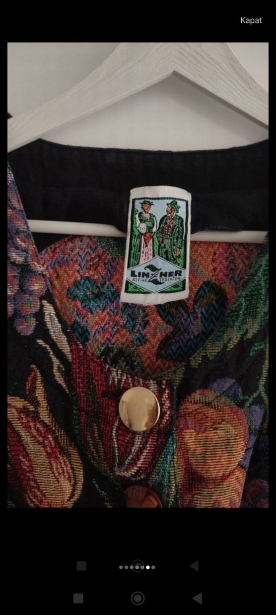 Çiçek Desenli, Düğmeli Uzun Bohem Elbise, Vintage Elbise - Görsel 4