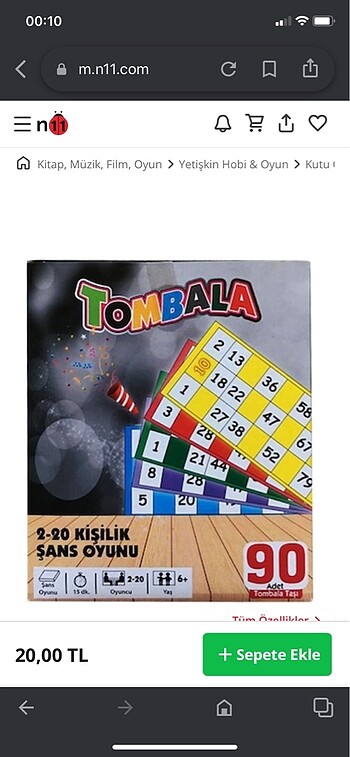 Kutulu paketli tombala