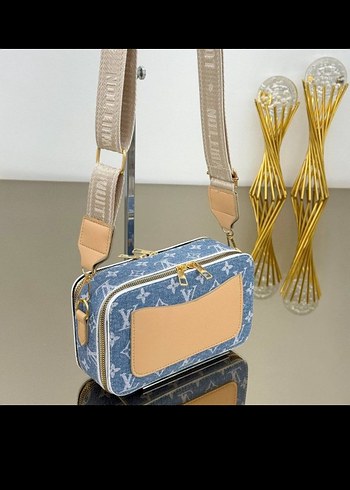 Louis Vuitton Mavi Denim Baskılı Kadın Çapraz Çanta