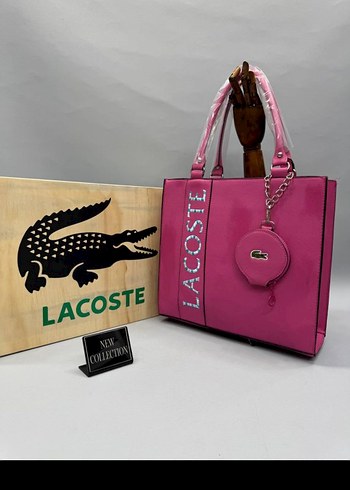 Lacoste Pembe Dantel Detaylı Deri Kadın Çanta