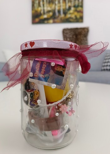 Beden altın Renk XL Büyük Boy Gizemli Takı Kavanozu