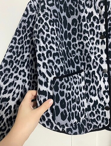 diğer Beden siyah Renk Leopar desenli ceket