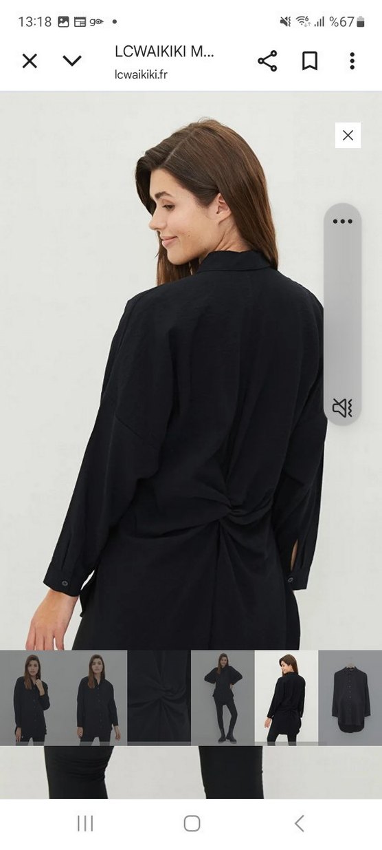 LC Waikiki Siyah Hamile Uzun Kollu Gömlek Tunik - Görsel 3