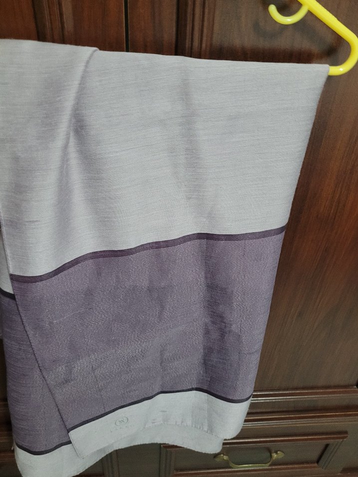 Mor ve Gri Kadın Sargı Şal Velcro Detaylı - Görsel 4