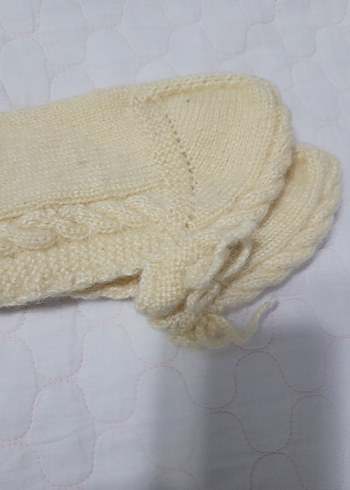 Kız Çocuk Örgü Beyaz Çorap - Görsel 6