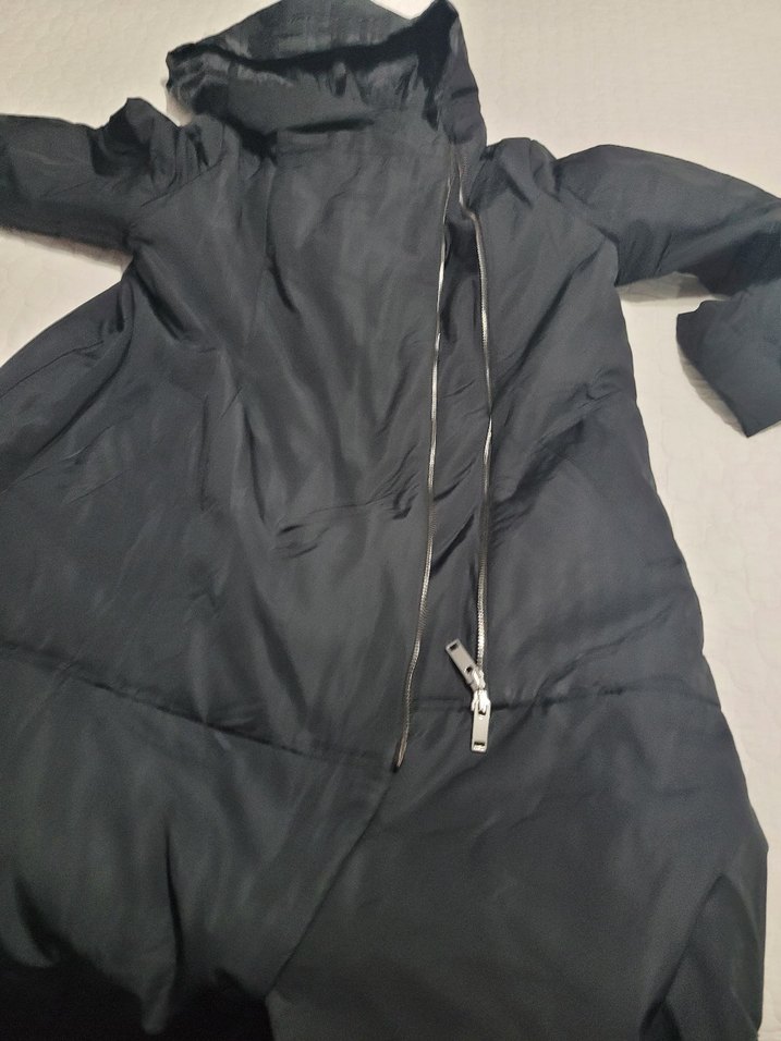 mont siyah önü fermuarlı kapşonlu ghisa - Görsel 4