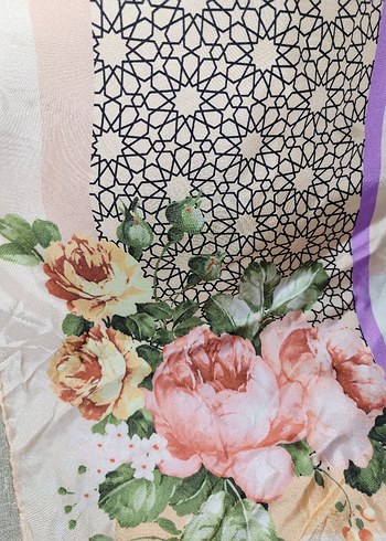 Çiçek Desenli Pastel Renkli eşerp - Görsel 2