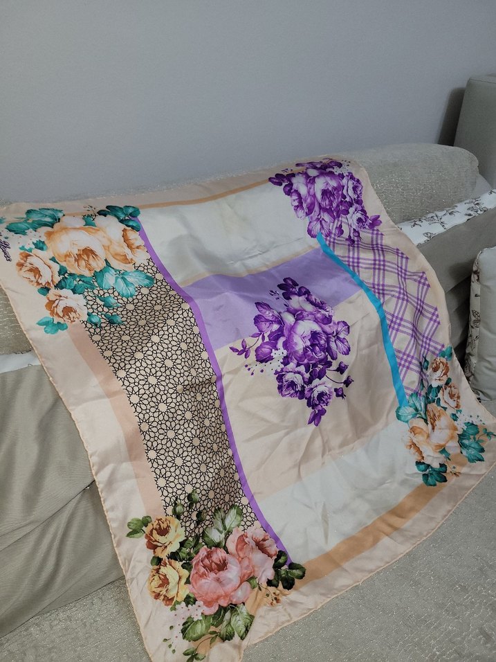 Çiçek Desenli Pastel Renkli eşerp - Görsel 4