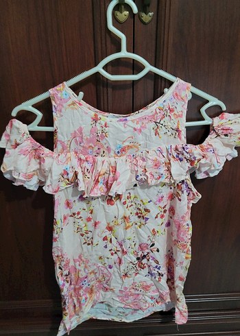 Pembe Renk Volanlı Kolsuz Mini Bluz - Görsel 2