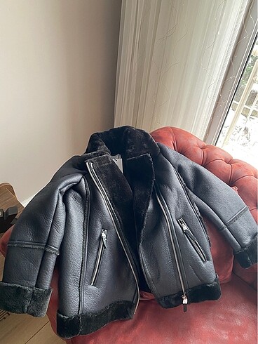 s Beden siyah Renk Stradivarius Suni Yünlü Biker Ceket