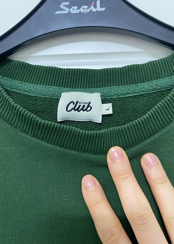 Erkek Koyu Yeşil Bisiklet Yaka Sweatshirt - Görsel 3