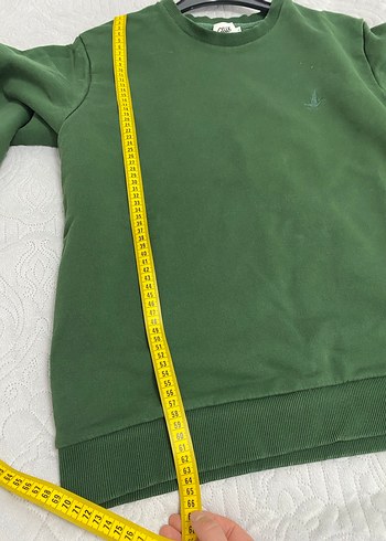 Erkek Koyu Yeşil Bisiklet Yaka Sweatshirt - Görsel 4