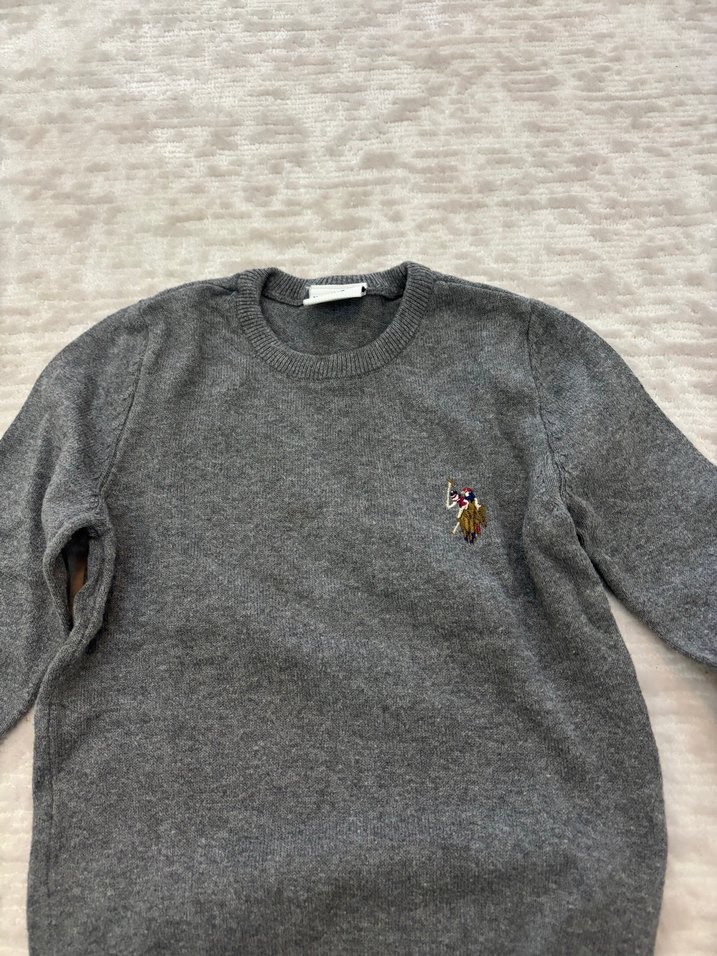 Gri Erkek Yün Kazak - Görsel 2