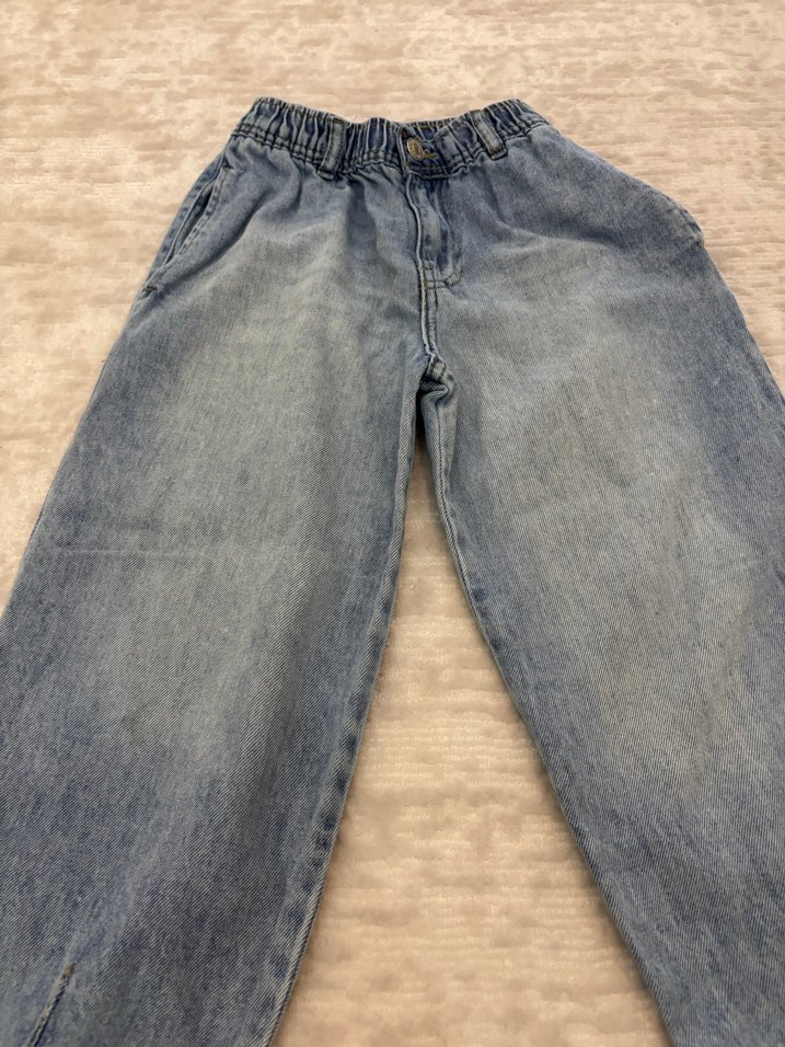 Erkek-Kız Çocuk Bol Kesim kot Pantolon - Görsel 2