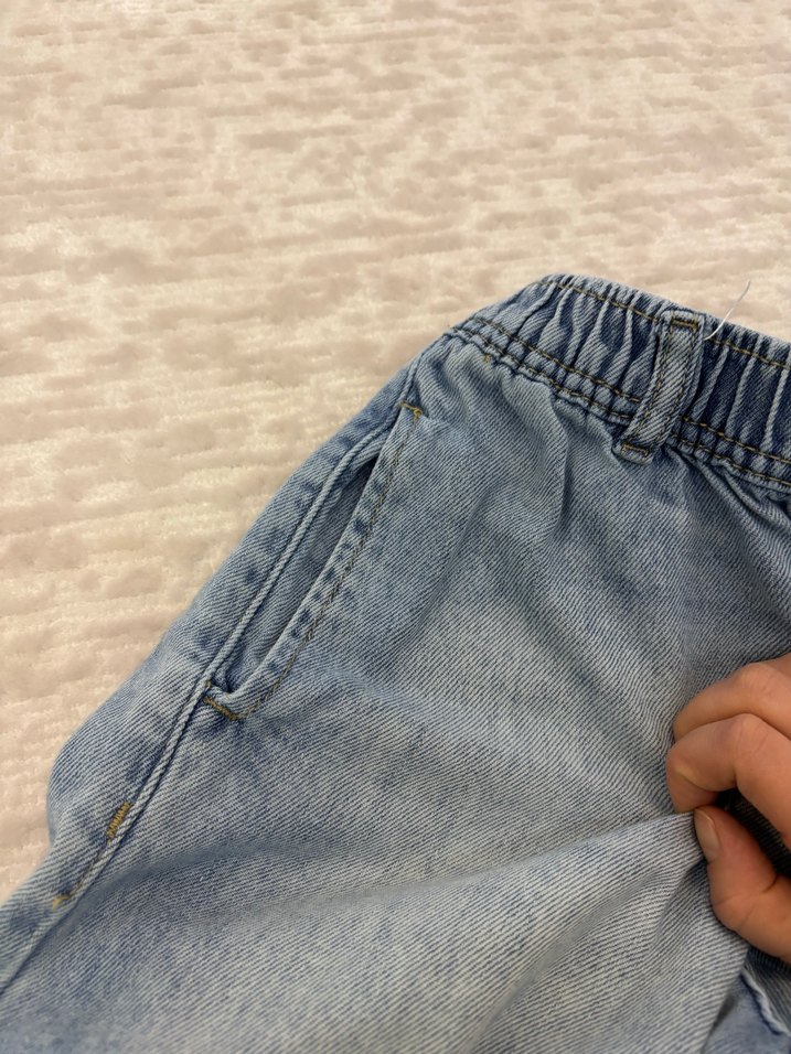 Erkek-Kız Çocuk Bol Kesim kot Pantolon - Görsel 4