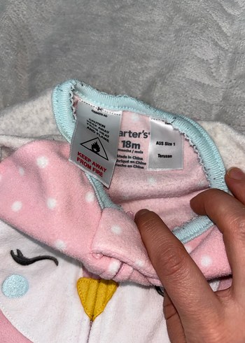 Fermuarlı Pembe Desenli Bebek Kız Tulumu - Görsel 3