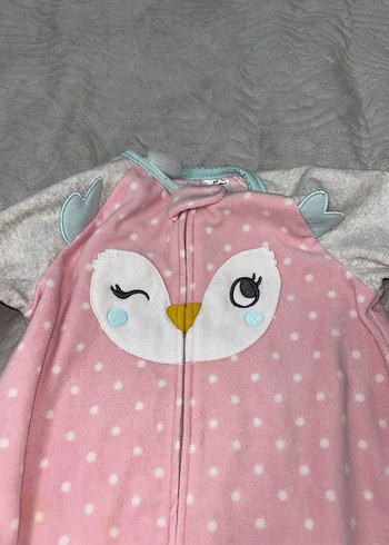 Fermuarlı Pembe Desenli Bebek Kız Tulumu - Görsel 4