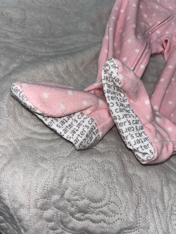 Fermuarlı Pembe Desenli Bebek Kız Tulumu - Görsel 2