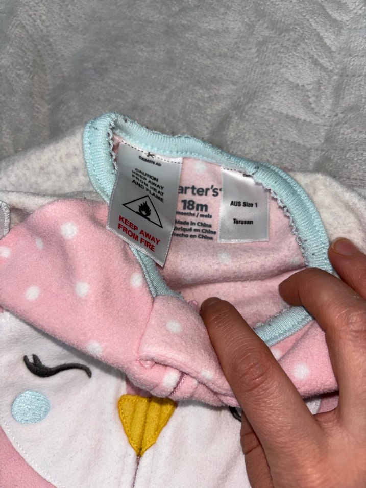 Fermuarlı Pembe Desenli Bebek Kız Tulumu - Görsel 3