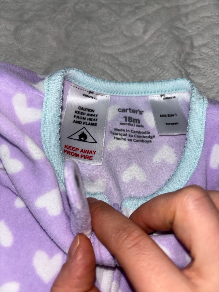 Fermuarlı Lila Bebek Tulumu - Görsel 4