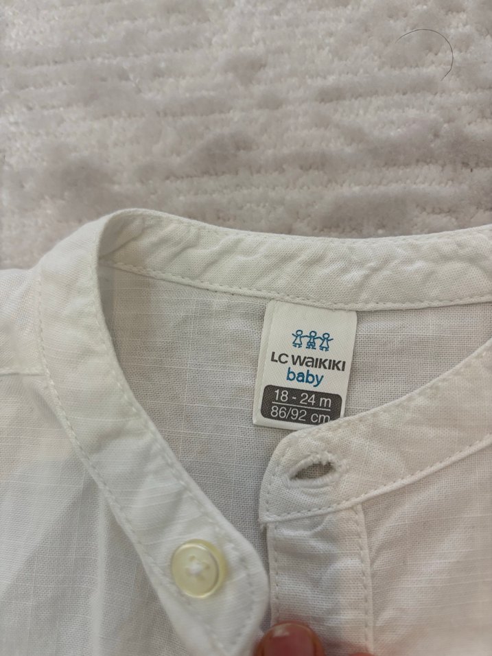 Erkek Çocuk Beyaz Kısa Kollu Gömlek - Görsel 3