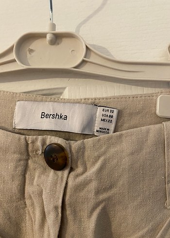 32 Beden Bershka Bej Keten Kadın Pantolon