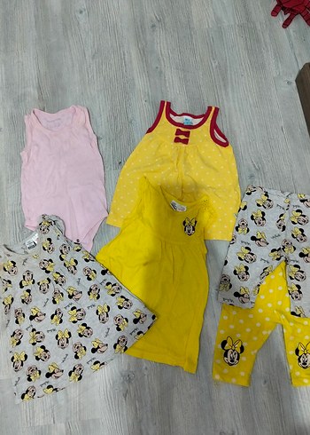 minnie mouse kıyafetler toplam 6 parça