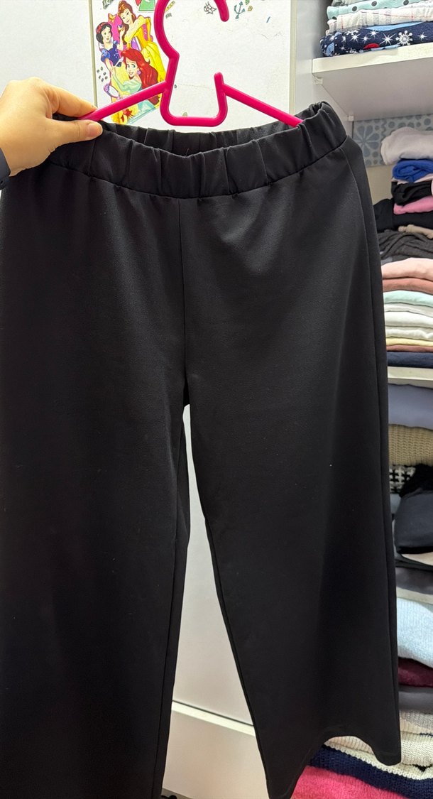 Siyah Kadın Dar Kesim Midi Kumaş Pantolon - Görsel 2