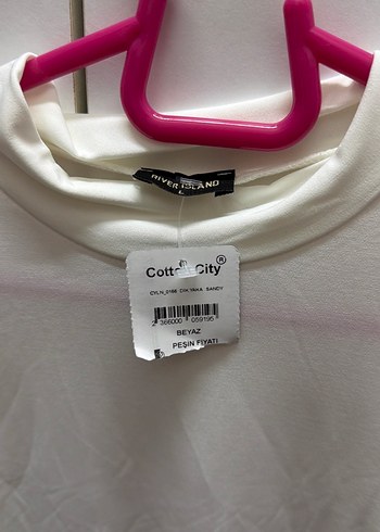 Beyaz Uzun Kollu Yüksek Yakalı Kadın tisort bluz - Görsel 3