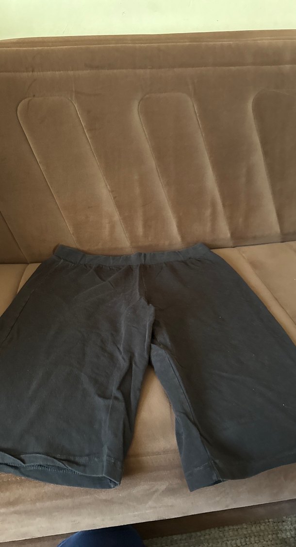 Basic Siyah Hamile Midi Şort - Görsel 3