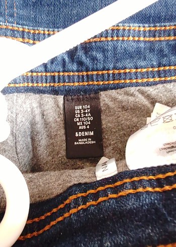 24-36 Ay Beden lacivert Renk Kız Çocuk Mavi Denim Askılı Tulum