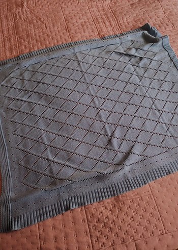 Pastel Gri Örgü Çocuk Battaniyesi - Görsel 6