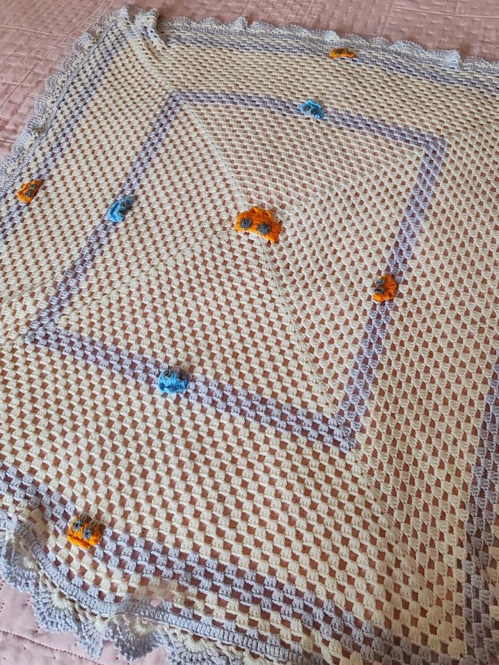 Arabali El Örgüsü Bebek Battaniyesi - Görsel 3