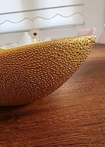 Parlak Altın Renkli Bohem Tarzı Tabak - Görsel 3