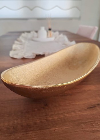 Parlak Altın Renkli Bohem Tarzı Tabak - Görsel 4