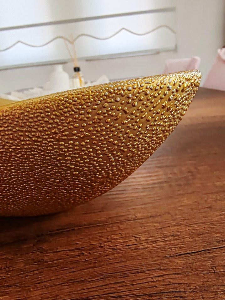 Parlak Altın Renkli Bohem Tarzı Tabak - Görsel 3