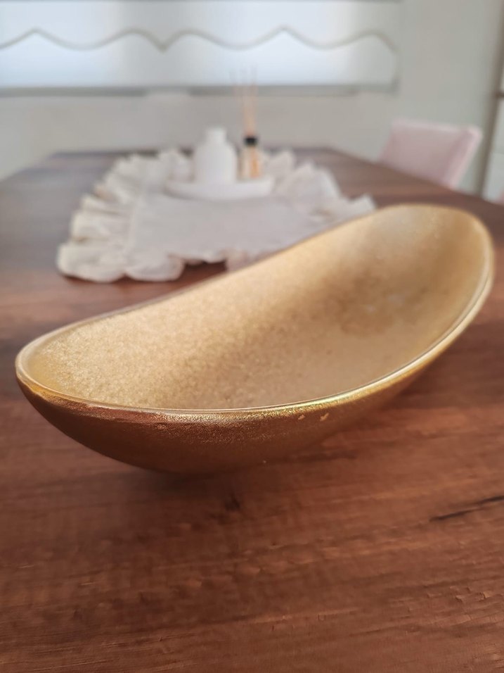 Parlak Altın Renkli Bohem Tarzı Tabak - Görsel 4