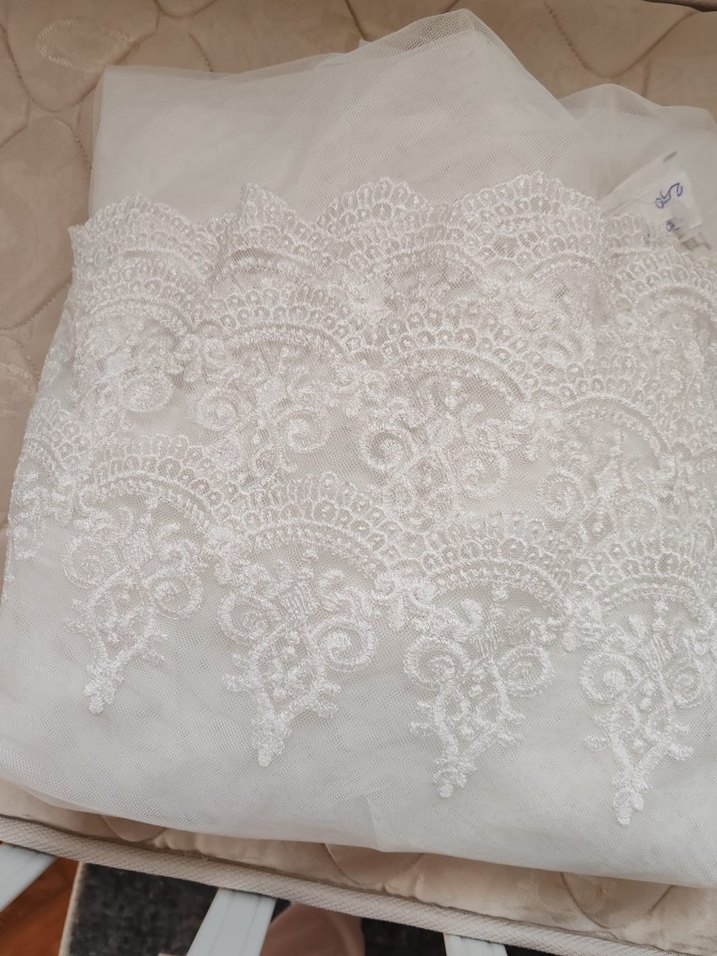 İşlemeli Beyaz Tül Perde SIFIR - Görsel 2