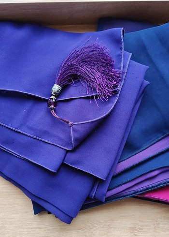 Püsküllü Renkli Krep Şifon Kadın Şalları - Görsel 2